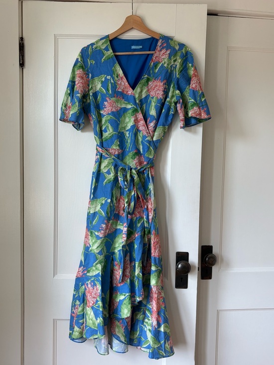 J. McLaughlin Dresses & Skirts - J. McLaughlin Audette Wrap Linen Blend Maxi Dress